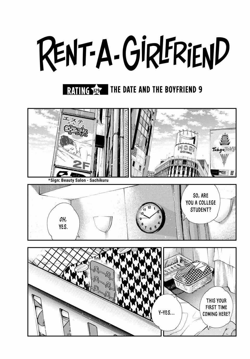 Rent A Girlfriend Manga Chapter 329 page 1 - The Date and the Boyfriend (Part 9)
