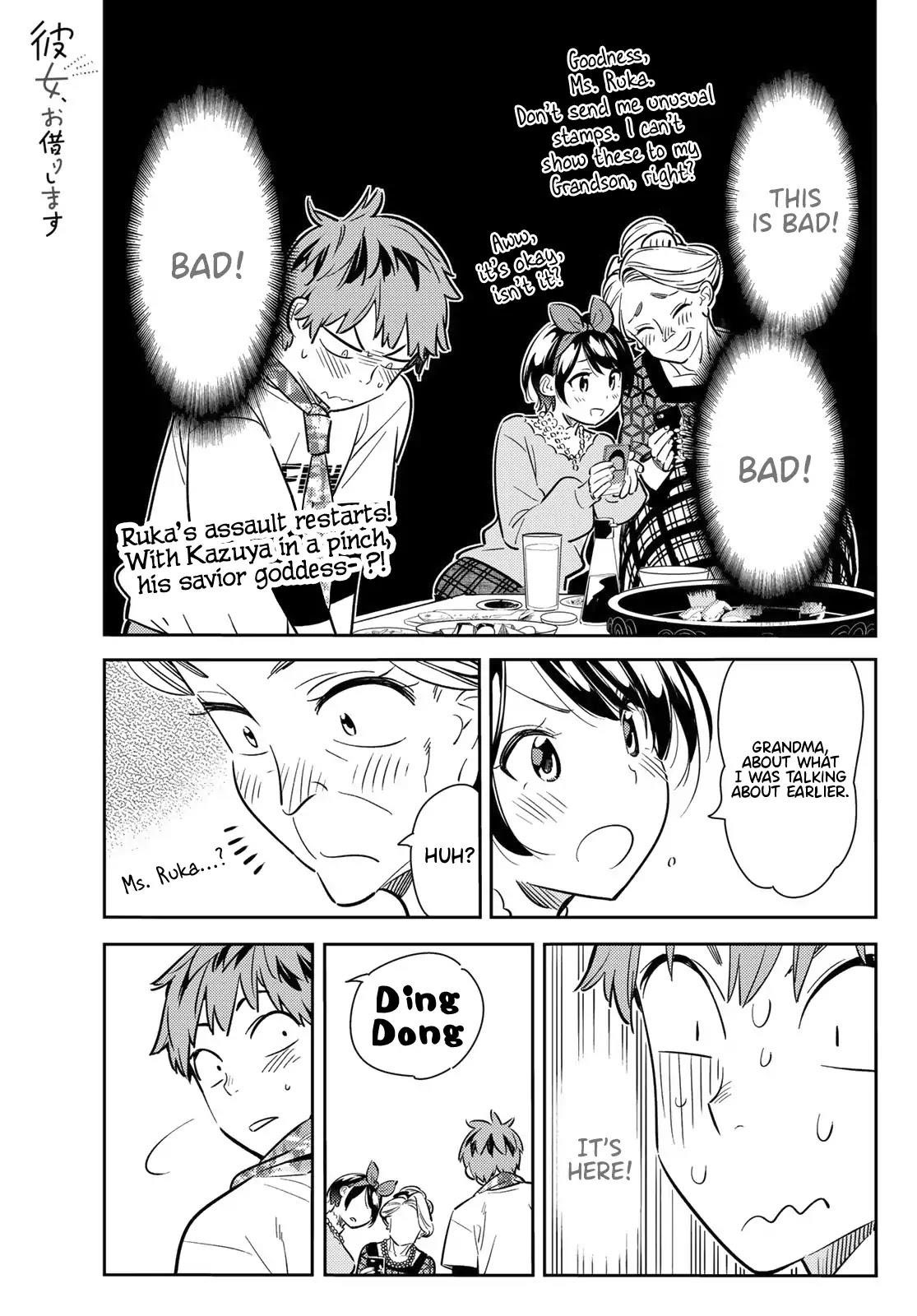 Rent A Girlfriend Manga Chapter 87 page 1 - The Girlfriend, Visiting the Parents, and Kiss (Part 5)